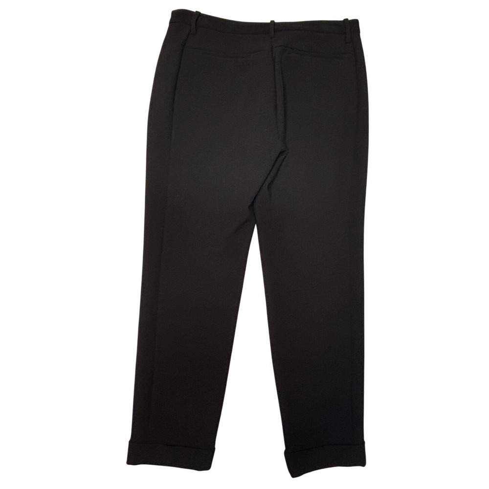 Halston Heritage Womens Trousers Size 10 Black Cuffed Ankle Dress Pants